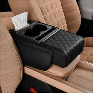 1PC Multifunctional Car Center Console Organizer - With Integrated Cup Holders, Phone Holder and Tissue Holder, Double-sided Storage Design, Suitable for Car and Footrest Armrest Box