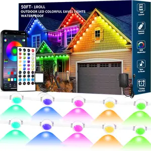 Permanent Outdoor Light,RGB Eave Lights with App Control Remote,IP67 Waterproof LED Lights,Music Sync Outside Light for Christmas,Halloween,Garden,House Decorations