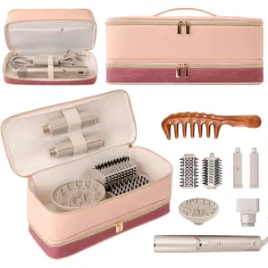 Travel Carrying Case for  Shark Flexstyle  Hair Dryer Airwrap, Portable  Airwrap Travel Case, Shark Hair Tools Storage Bag for Airwrap Styler and Attachments, Pink and Crimson