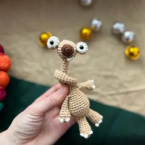 Long-neck Sid crochet, sloth Sid from Ice Age, Amigurumi