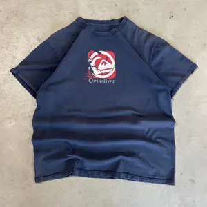 Vintage 90s Quiksilver Navy Tee, Unisex Crewneck for Men for Women