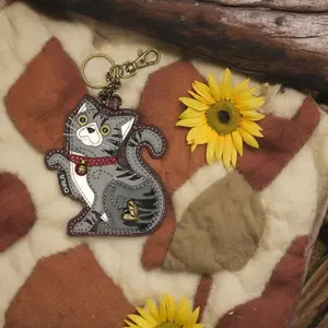 Gray Tabby Cat - Chala Coin Purse/Key Chain
