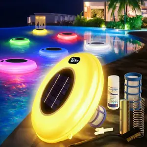 RGB Solar Pool Cleaner  with Copper Ionization & thermometer,  Up to 45,000 Gallons, for Fresh & Salt Water Pools & Spas