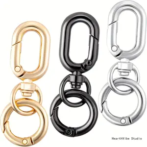 Stylish Zinc Alloy Oval Egg Buckle - Metal Toggle Clasp Carabiner, Egg-Shaped Interlocking Link, Open Spring-Loaded Hook for Hammocks, Camping