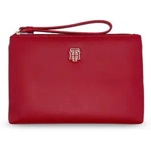 Tommy Hilfiger Large Wristlet Pouch Sleek Everyday Organizer with Secure Zip Top Closure & Detachable Wrist Strap for Travel & Daily Use