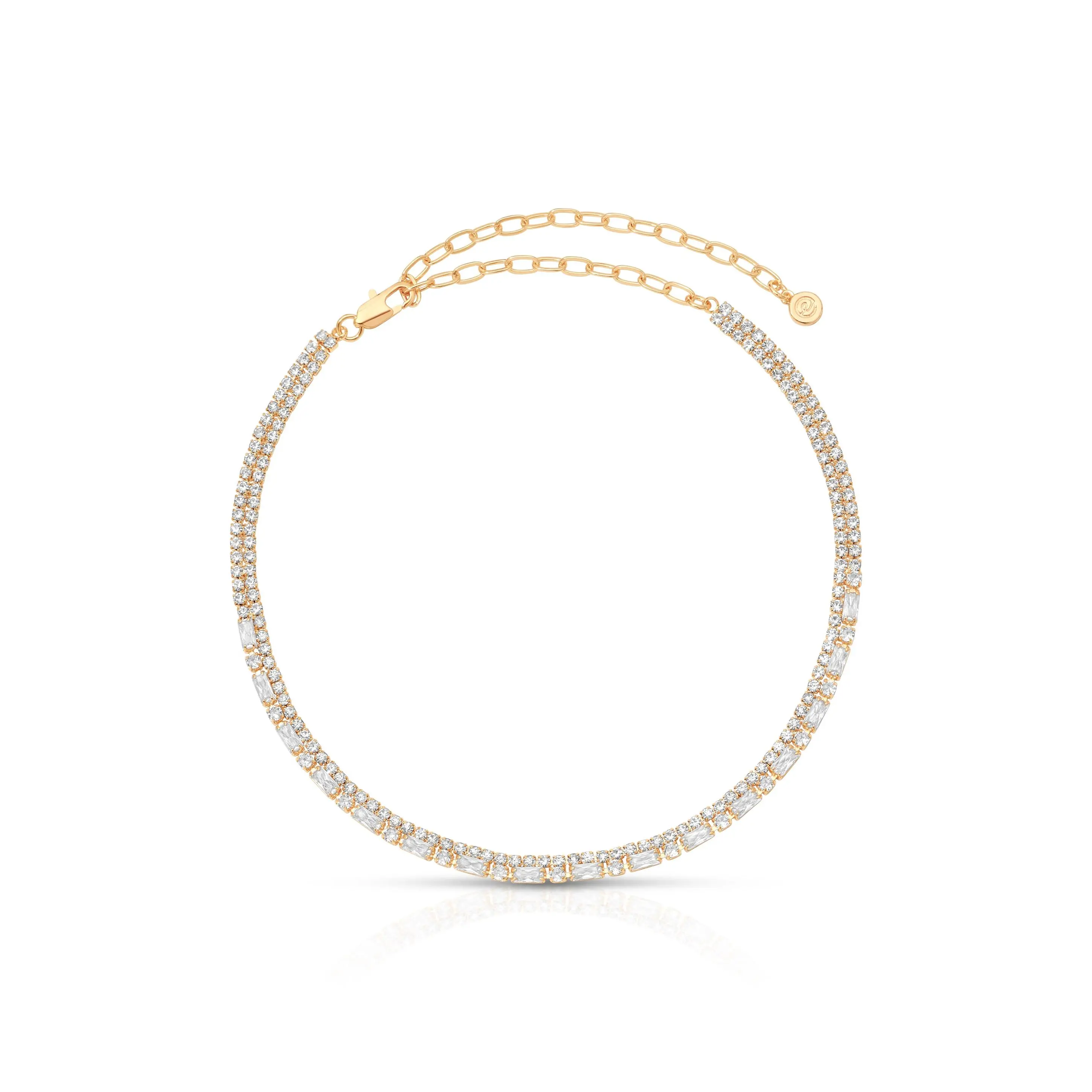 Ettika Dainty Crystal Strands Choker with Beaded Design and Clasp Closure
