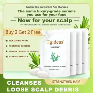 【 Buy 2-Get 2 Free!】Tgideas Anti-Hair Fall Hair Loss Treatment Shampoo Oil Control Anti Dandruff Haircare Rosemary Zinc PCA Help Hair Growth Amino Acid Hydrolyzed Protein Repair Reduce Hair Loss Scalp Cleanser Conditioner 250ML Gentle Smoother
