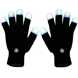 LED Light-Up Finger Gloves | Flashing Glow Rave Gear | Perfect for Parties Concerts Night Fun