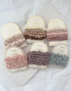 5PC Skinny Silk Scrunchies Hair Ties, Perfect Gift
