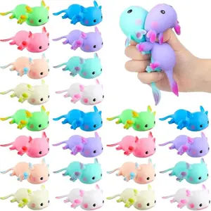 1/3/5 Counts Cute Salamander Clay Squishies Squeeze Toy, Random Color Stress Relief Toy, Fast Bounce Stretch Toy, Party Gift, Anxiety Relief