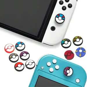 4PCS Cute 3D Cartoon Silicone Joycon Thumb Grip Caps, Colorful Ball Theme, Soft Silicone Joystick Button Covers Compatible with Switch/OLED/Switch Lite, Protective Joystick Grips for Joycon Controller, Switch Game Accessories Ideal for Birthday Christmas