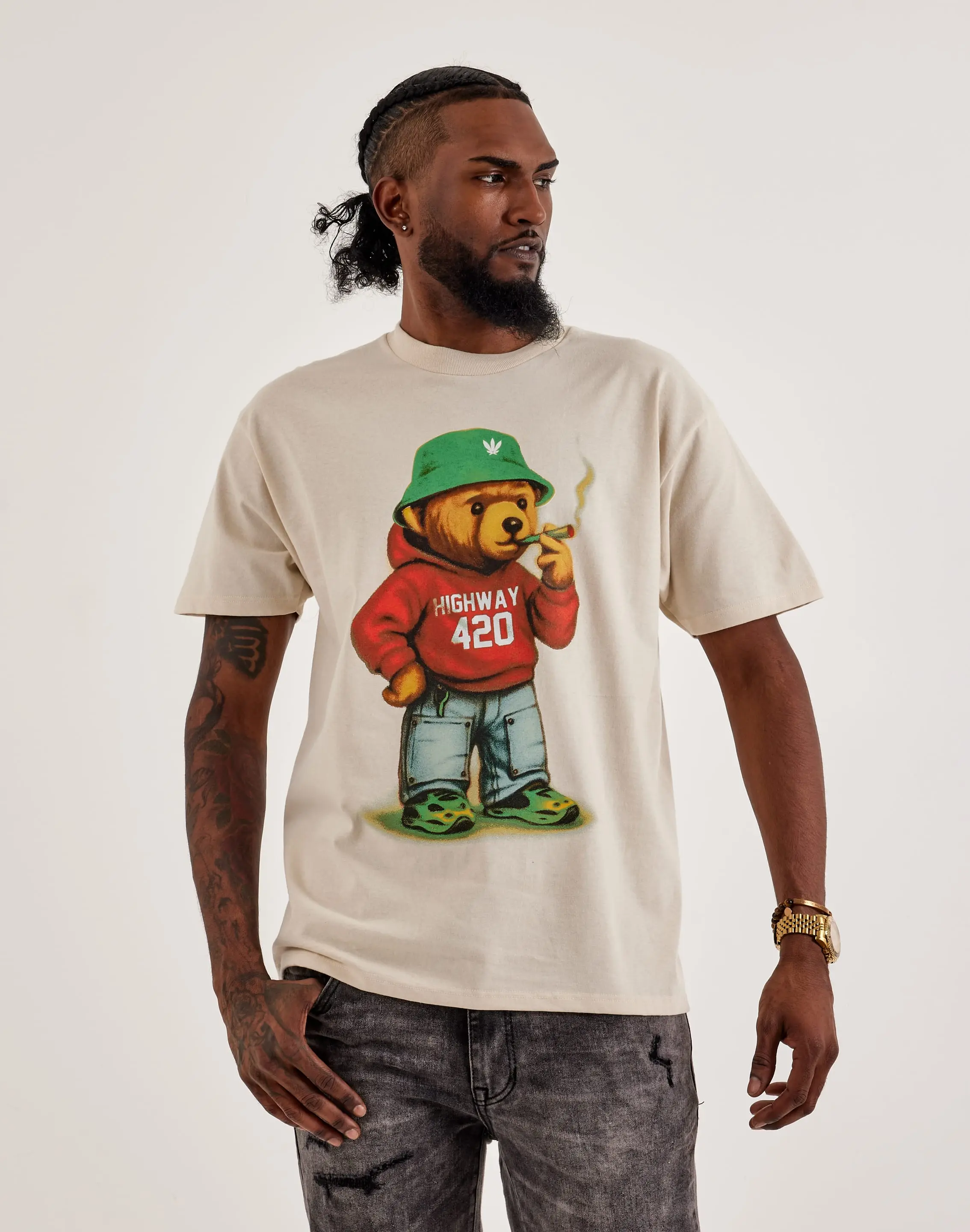 Mens BMG Highway 420 Bear Graphic Tee