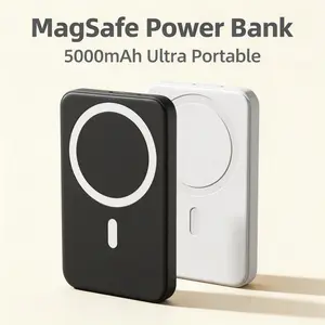 5000mAh Magnetic Wireless Power Bank-Compact Portable Battery Pack with Strong Magsafe Alignment  ,Compatible with iphone 12-17 series & Android Devices ,  Rechargeable smartphone charging Fast Charging Mini Back up Charger Smartphone Chargeable