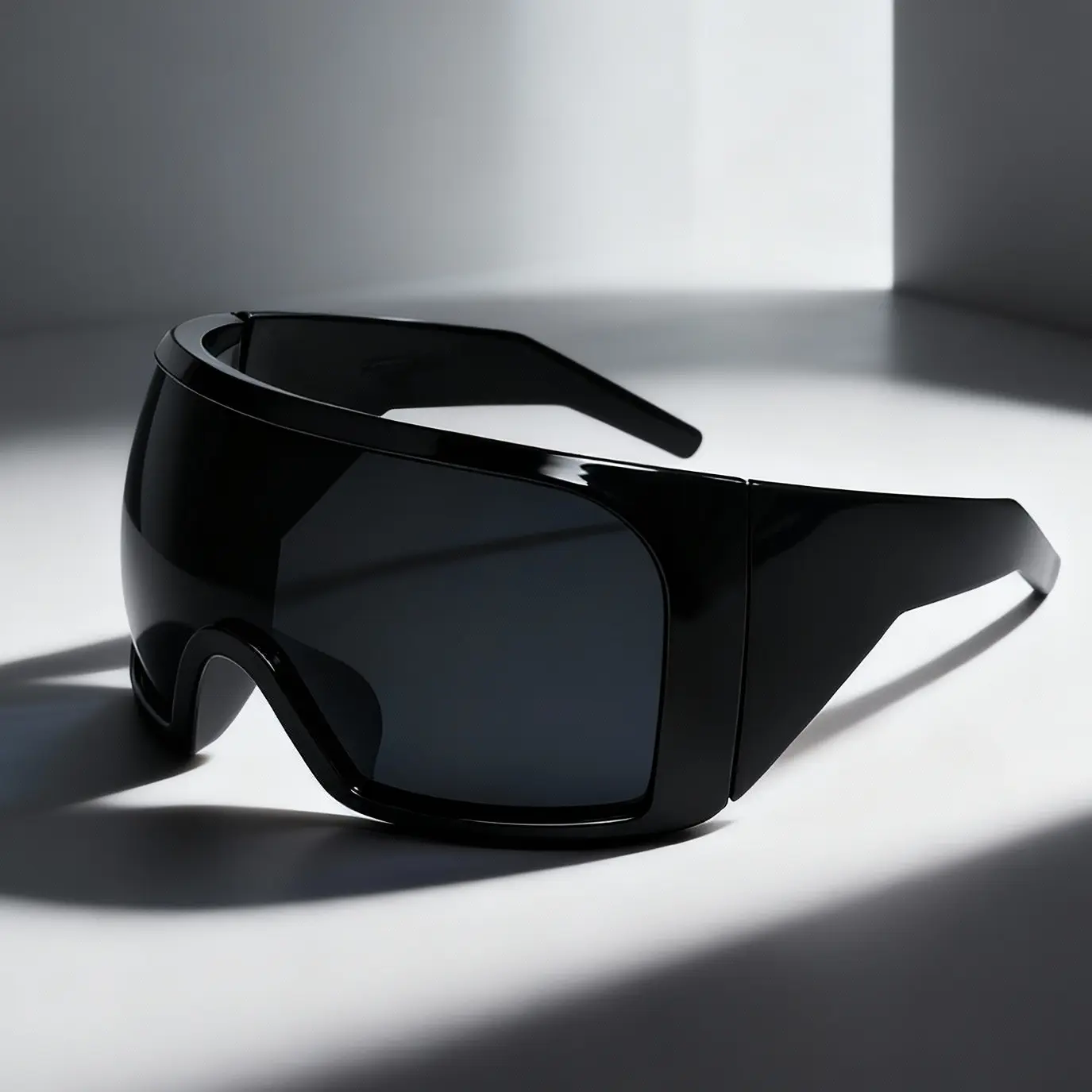 Wrap Around Sunglasses Rave Curved Lens UV400 Protection Eyewear Oversized Y2K Sun Glasses Cool Steampunk Style