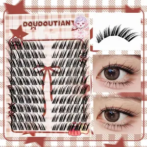 Winged Cluster Lashes | 100 Clusters, Volume C Curl 13-15mm Mixed Lengths | Glue Required | Value Pack DIY for Dramatic Cat Eye Look