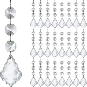 30 Piece Angel Christmas Tree Decorations, Acrylic Crystal Ornaments, Maple Leaf Shape, Indoor Christian Religious Home and Wedding Party Supplies