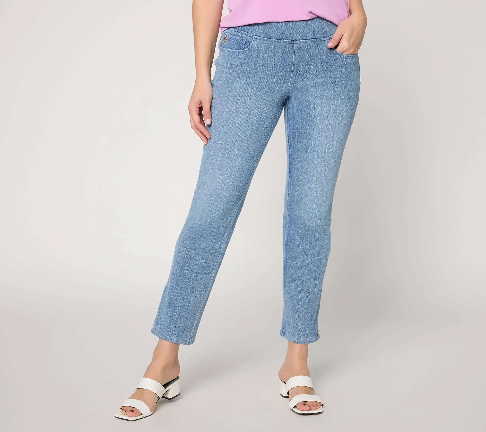 Belle by Kim Gravel Regular Flexibelle Good as Gold Zip Ankle Jean