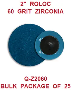 2  INCH  ZIRCONIA  ROLOC  60  GRIT  (25PACK)