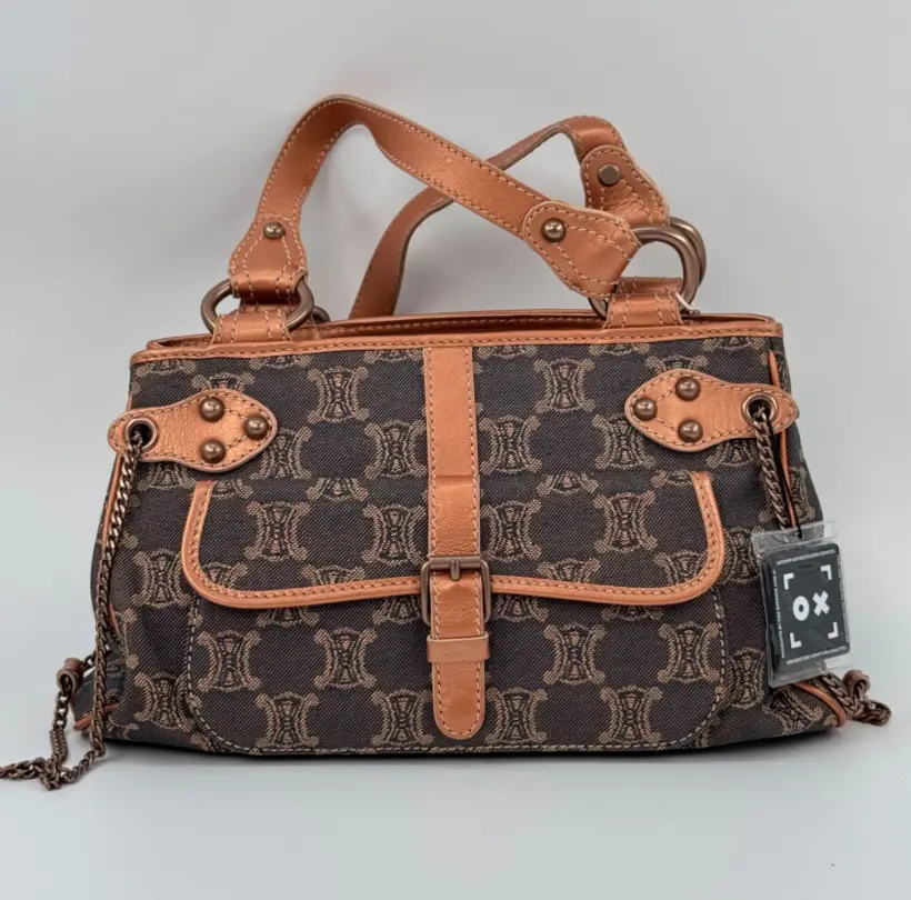 Pre-owned Celine canvas Clutches & Wristlets Vintage Macadam Denim Shoulder Bag #2042953681717003