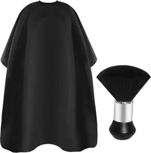 Professional Haircut Cape with Adjustable Snap Closure and Neck Duster Brush, Salon Hair Cutting Cape, Barber Cape for Unisex