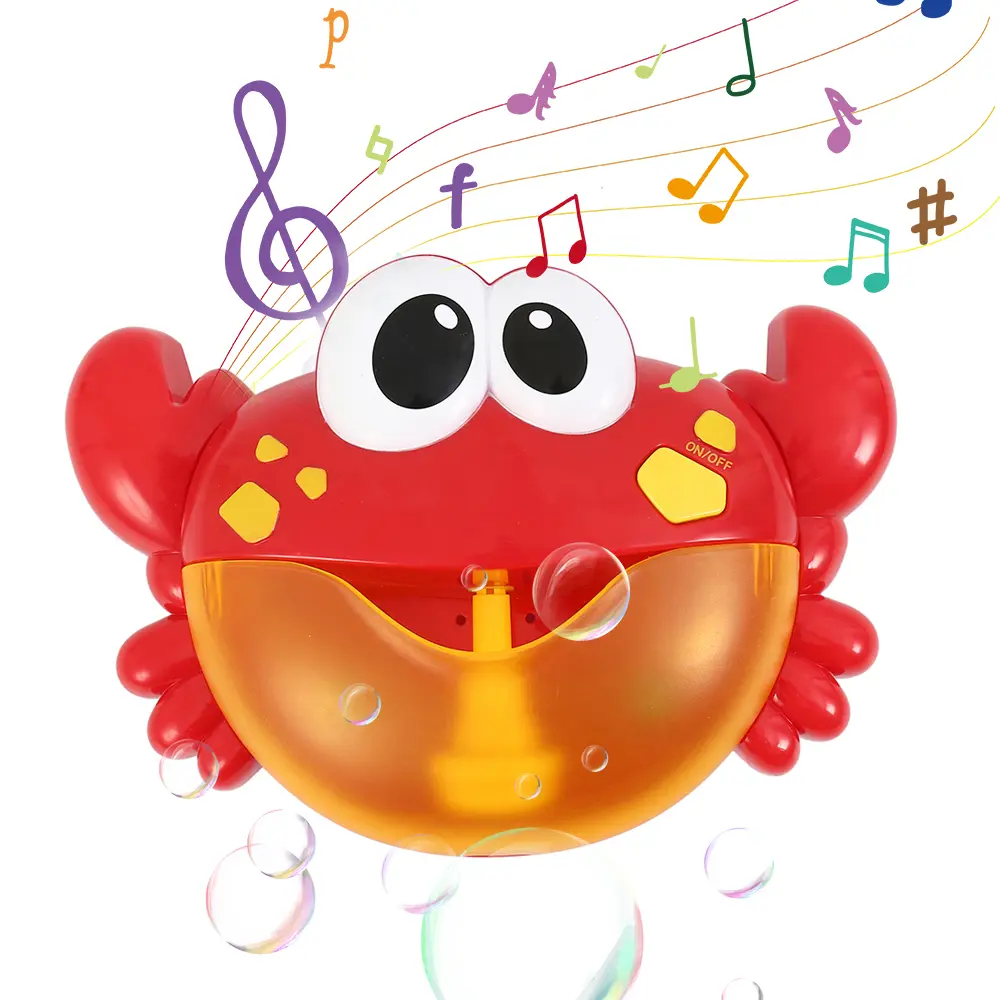 Musical Crab Bubble Machine with 12 Songs Bubble Maker Baby Children Bath Shower Toys Gifts