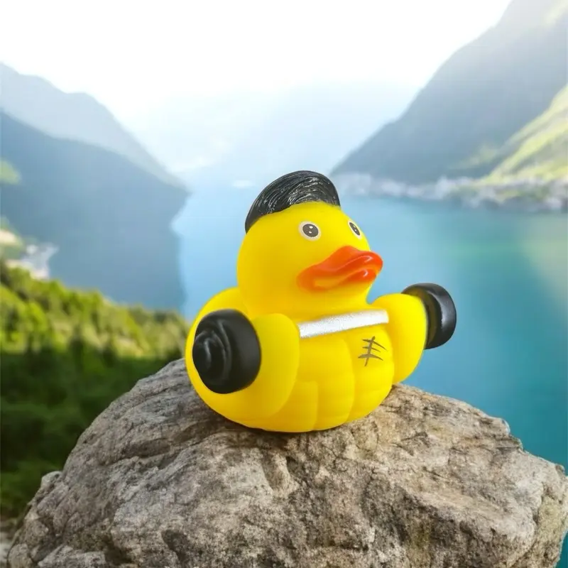 Gym Buddy Duck, Weightlifting rubber duck, cool cartoon car Duck Decoration jeep ducking, 1 Piece