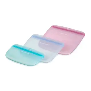 Ultimate Slim Silicone Bags - Reusable, Leak-Proof, BPA-Free, Microwave & Dishwasher Safe for Travel, Snacks, Lunch, and More