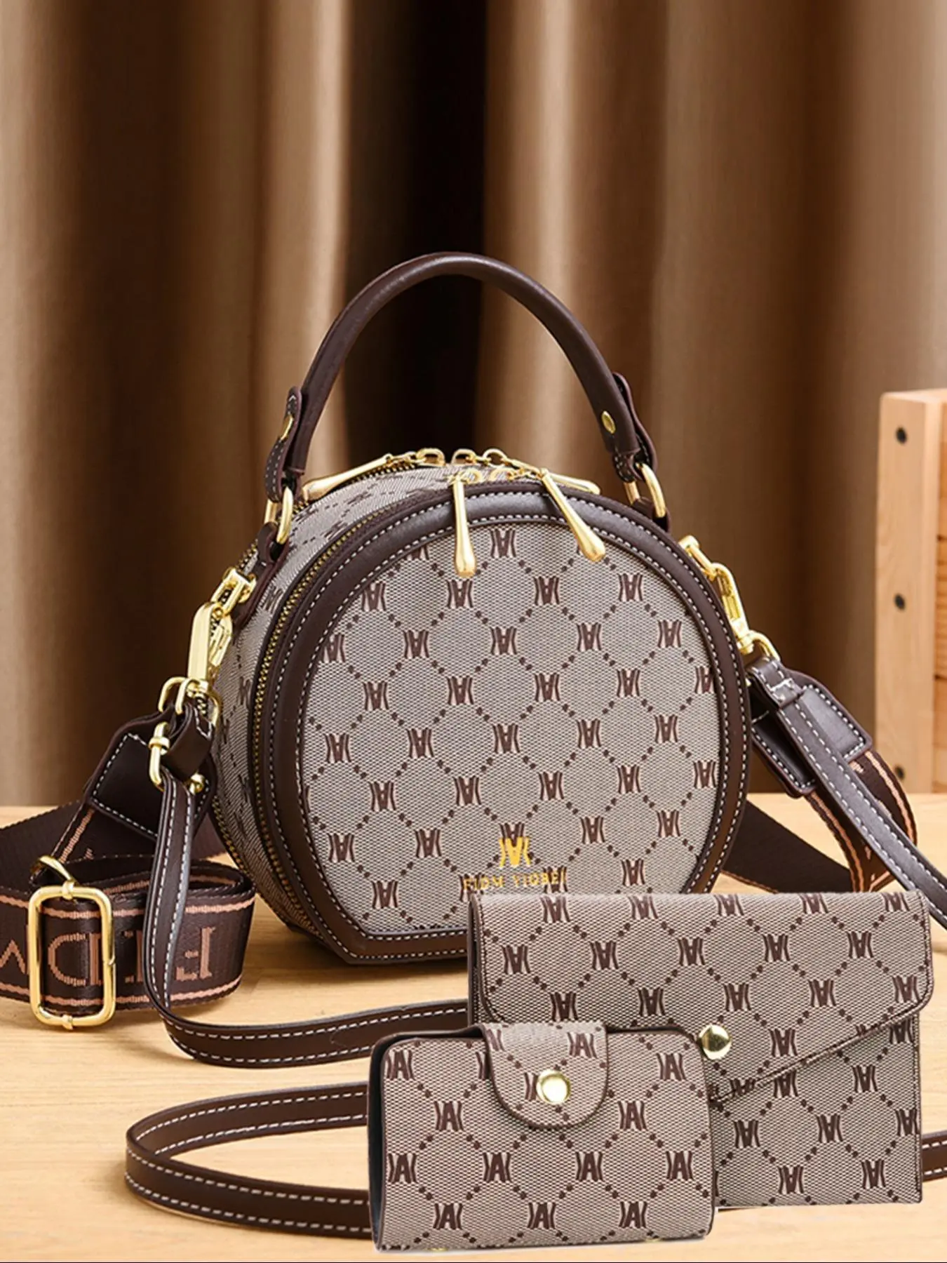 Women's Fashionable Letter Pattern Handbag & Wallet & Coin Purse, Casual Versatile Crossbody Bag & Wallet & Coin Purse, Trendy All-match Bag Set for Daily Use