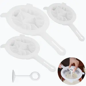 3 Piece Fine Mesh Strainer, Yogurt Strainer, Juice Strainer After Juicing with Press BarKitchen Strainer for Milk Tea, Nut Milk, Soymilk, Juice, Yogurt, Coffee, Honey (120 mesh)