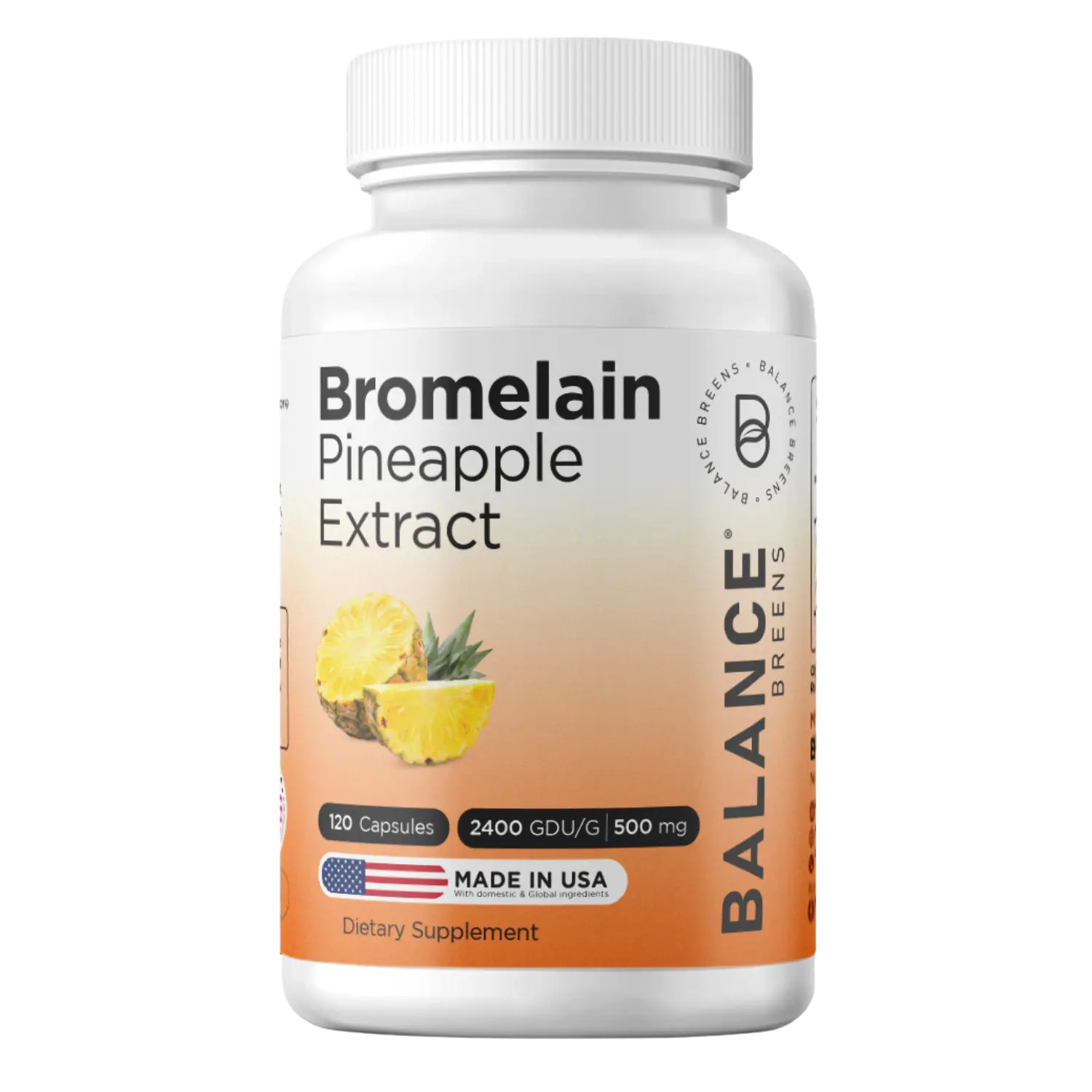 Bromelain 500mg, 120 Capsules - Pineapple Extract Digestive Enzyme - Supports Digestion, Fitness  and Joint Support Supplement - Edible Dietary