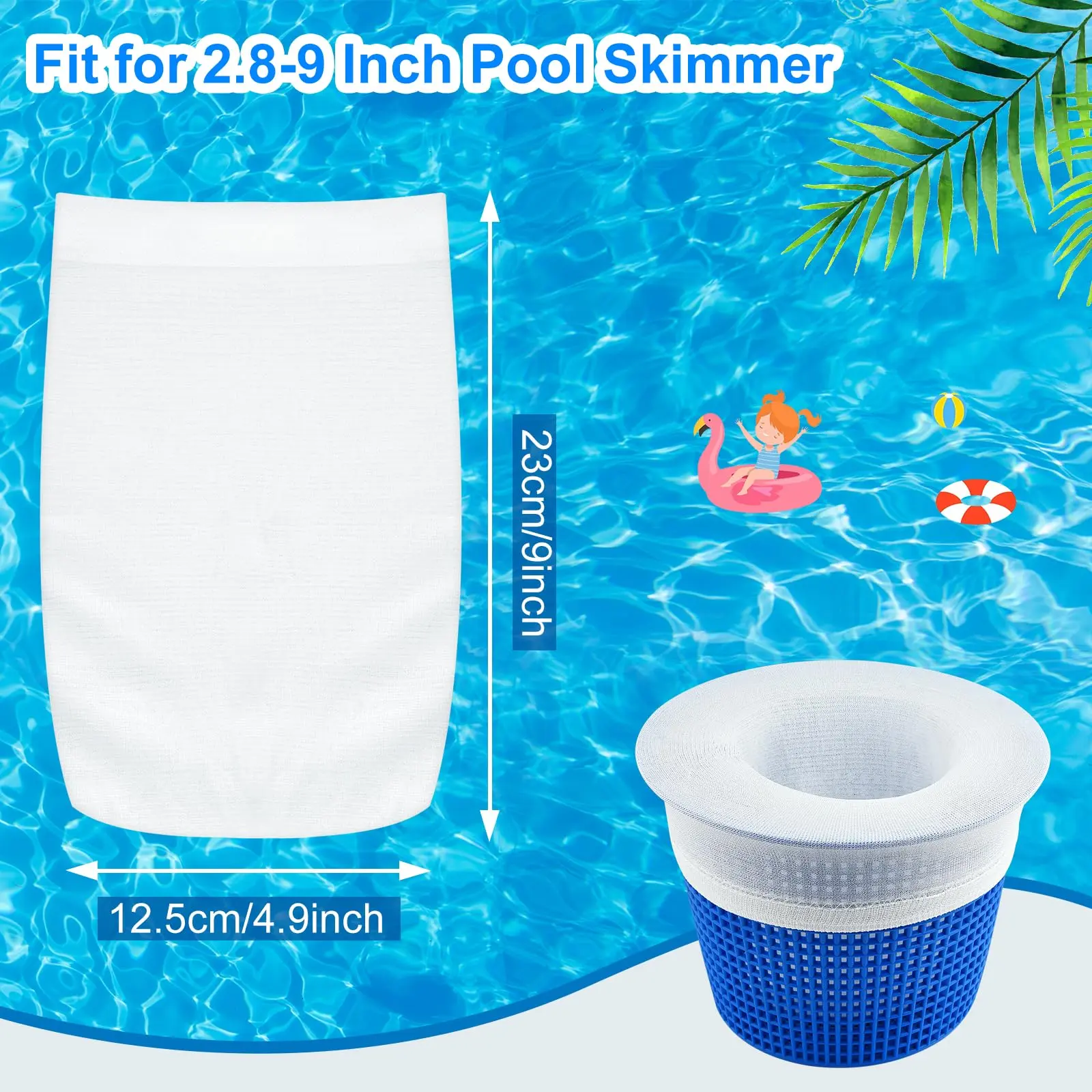 Pool Skimmer Socks, Pool Skimmers Filter Socks for Skimmer Basket Clean Debris and Leaves for In-Ground and Above Ground Pools, Pool Maintenance, Nylon