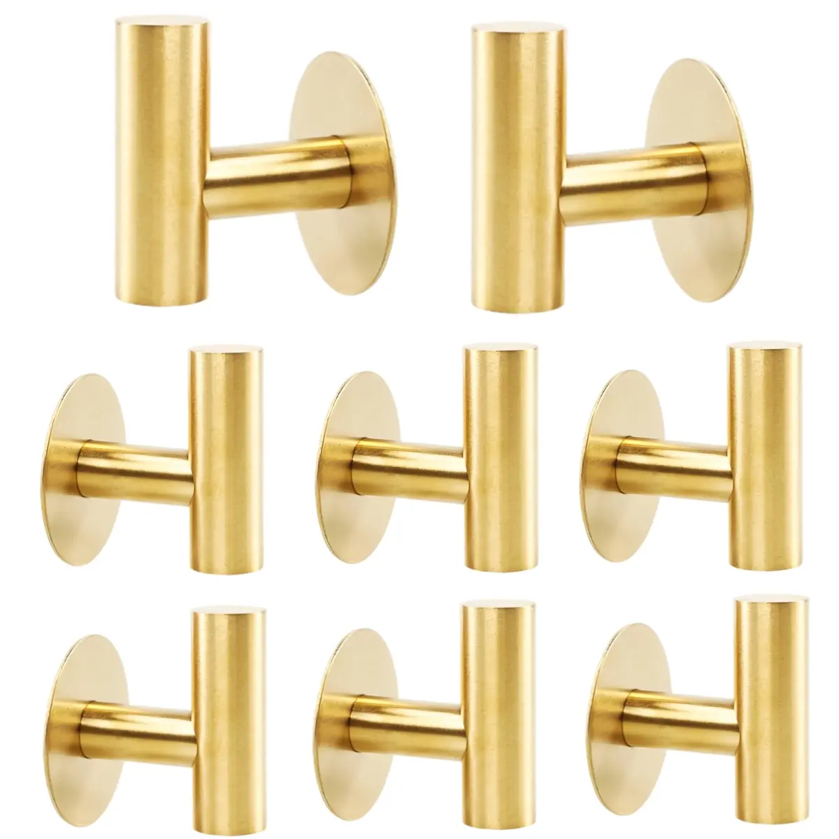 A Set of 8/4 Pcs Adhesive Towel Hooks,Brushed Gold Stainless Steel Coat Robe Sticky Hooks for Bathroom Wall Stick On,Christmas Party Gifts,DIY Hand Tools Kits