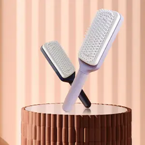 Self Cleaning Hair Brushes, Easy Clean Hair Brush with Retractable Bristles, Anti Static Massage Comb Brush for Effortless Hair Removal and Cleaning