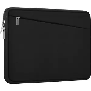 15.6 inch Laptop Sleeve, Durable Computer Carrying Bag Protective Case Briefcase Handbag with Front Pocket, Slim Cover for 15-16 Inch HP, Dell, Lenovo, Asus, Notebook Black.