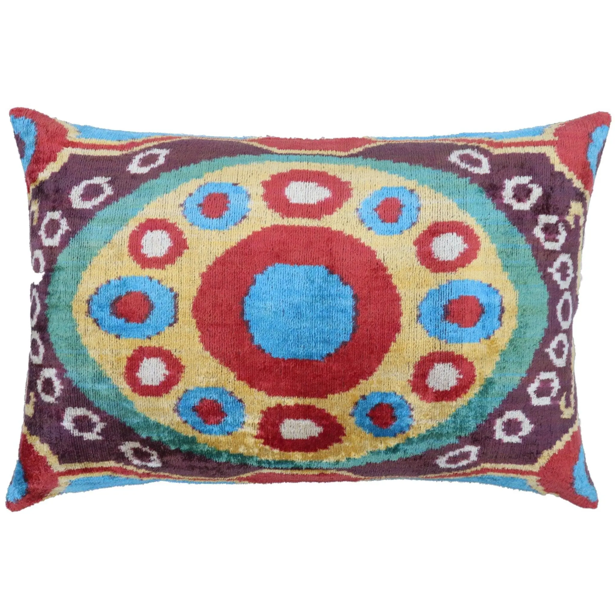 Canvello Handmade Luxury Geometric Gold Red Brown Pillows For Couch - 16x24