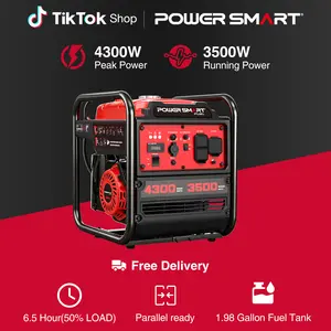 PowerSmart 4300-4500W Gas-Powered Inverter Generator- Heavy Duty Motor, ECO Mode,RV Ready,EPA Compliant, Lightweight Emergency Backup for Hurricane Season,Camping DB5041, DB5041C, DL5040C