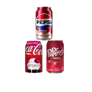 Pepsi Wild Cherry & Cream, Coca-Cola Cherry Float, Dr Pepper Cherry - Variety Pack of 3