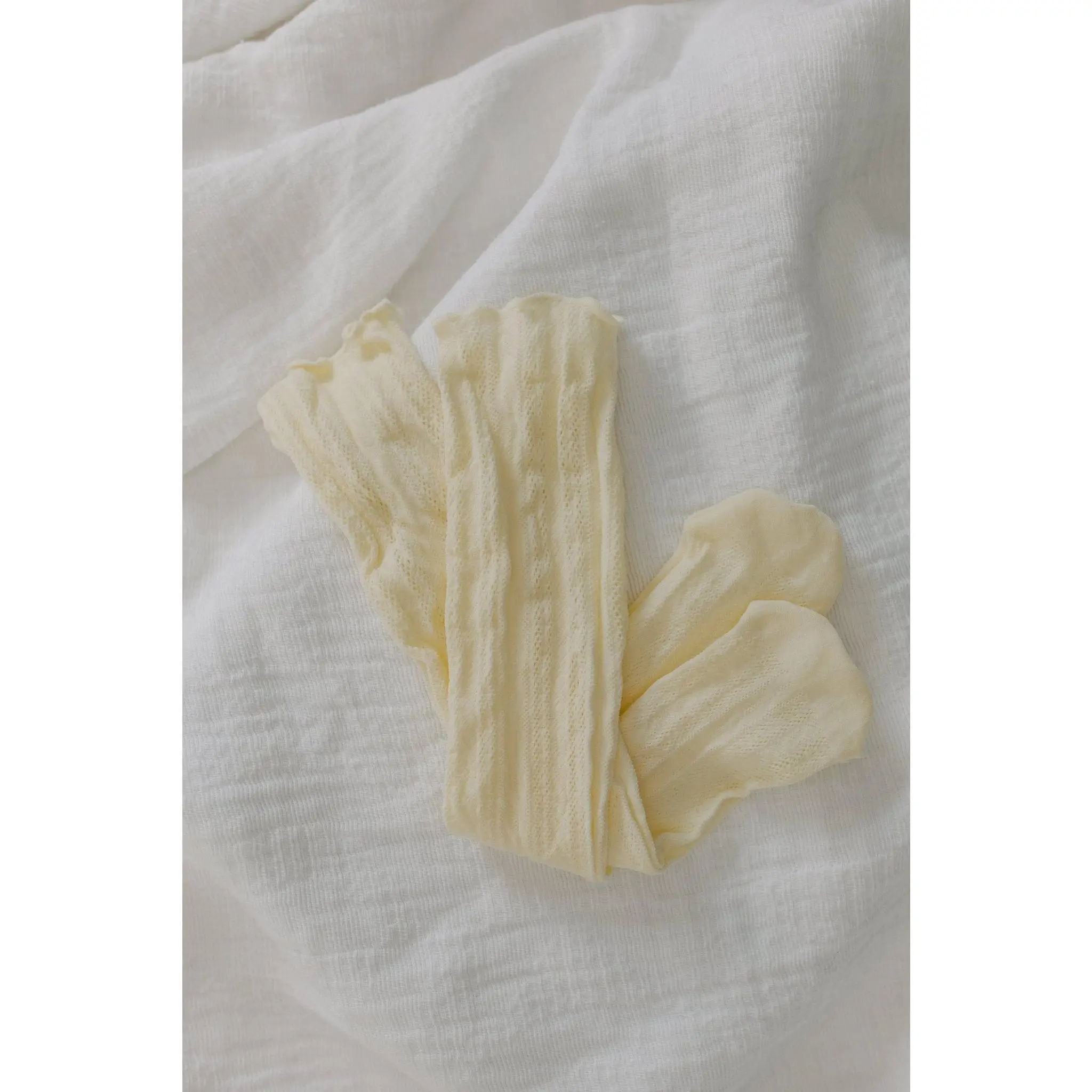 Women's Cream Spandex Lace Scrunch-Cuffed Mid-Calf Socks - Soft, Breathable, Stylish Retro Casual Accessory for Everyday Wear, Style, Feminine, Statement, Chic, Cotton Blend, Lace Detail, Retro Chic, Spandex Mix, Lady, Chunky, 75% Cotton, 23% Nylon, 2% Sp