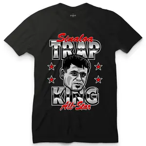 Men's Cotton Short-Sleeve Round Neck T-Shirt - Sinaloa Trap King, Narcos-Inspired Latin Trap Digital Print, Retro Mexico Streetwear, Casual Urban Hip Hop Top
