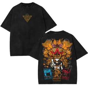 God Card exodia ra obelisk osiris Yugioh Yu-gi-oh Monster Card Yugi Muto anime manga game 2 sided Washed Tshirt, Hoodie unisex graphic tee 90s Cotton shirt Top Fabric Womenswear men Oversized Seamless Streetwear Clothes Gamis Tropical