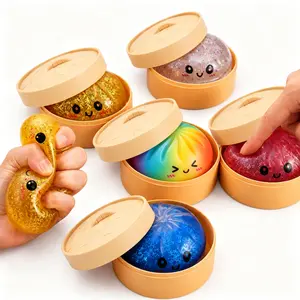 OptionalSeries Glitter Dumpling Squishy Toy With Steamer,  AnxietyRelief, Surprise Unboxing, Perfect GiftChoice gift for Mother's Day Mystery Big