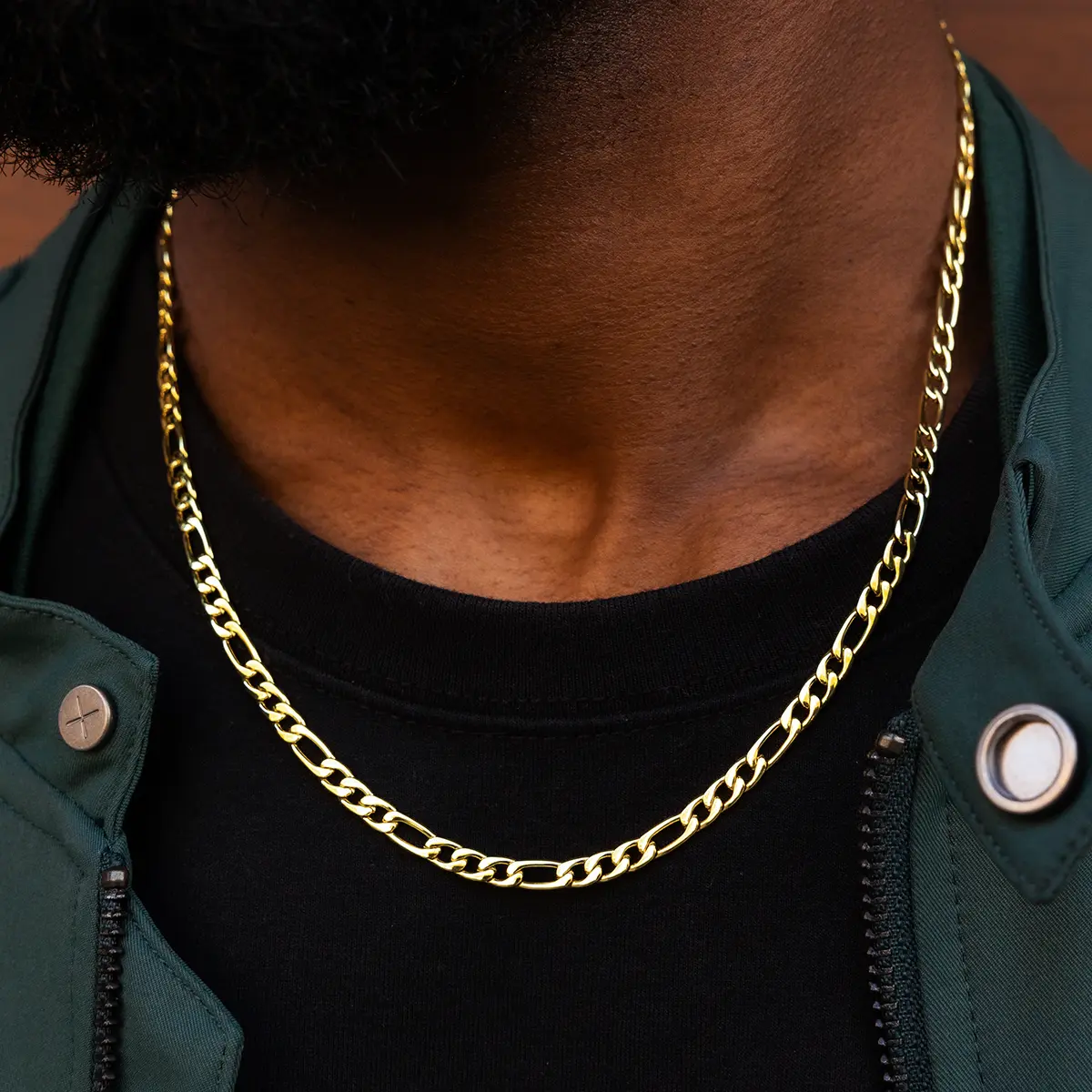 GLD Figaro Link Chain Yellow Gold 4mm | Available in 16-30" Inches Length, Lifetime Guarantee - Perfect Gift