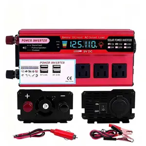 Universal 1500W Power Inverter DC 12V to AC 110V/230V Modified Sine Wave Car Inverter with Multiple Outlets for Travel & Emergency