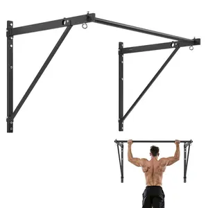 fathersdaygift VEVOR Pull Up Bar, 50 in Width Wall Mounted Pull Ups, Adjustable Depth 22 or 30 from Wall, Heavy Duty Steel Upper Body Workout Bars, 440 lbs Weight Capacity Chin Up Training Station, for Home Gym