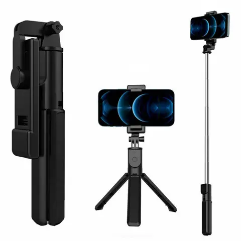 2-in-1 ABS Selfie Stick & Camera Stand - 680mm(H)/27in Adjustable Telescoping Tripod, 360° Rotation, Wireless Remote, Portable Desktop Travel Holder for Mobile Phones iPhone Samsung, Phone Tripod, Camera Phone Holders & Mounts