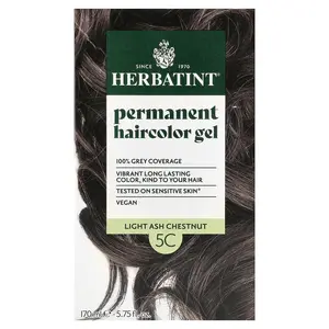 Herbatint Permanent Haircolor Gel, 5C Light Ash Chestnut, 5.75 fl oz (170 ml)