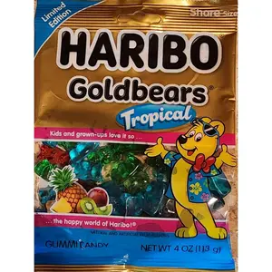 New Limited Edition Gummi Bears Tropical Flavors: Pineapple, Kiwi, Passion Fruit, Paradise Punch. 4oz Share Size