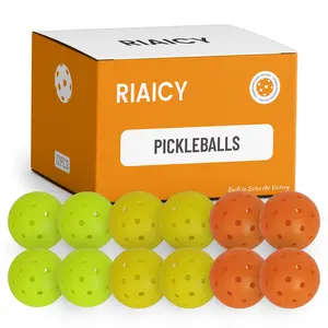 RIAICY Outdoor Pickleball Balls x-40 pickle ball balls12 Pack pickleball Construction for Any Paddle Materials