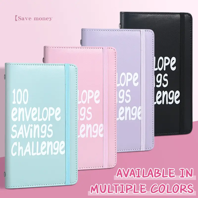 A6 Loose-Leaf Budget Binder - 100 Envelope Challenge Kit with Cash Envelopes, Savings Tracker Card, Pen, Easy and Fun Way to Save $5,050,Cultivating Savings Awareness for Teenagers & Children, 100-Day Daily Record Sheet, Enhancing Financial Confidence