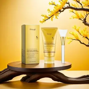 Kojic Acid & Turmeric Peel Off Mask, Moisturizing Night Care Facial Mask with Brush, Hydrating Facial Skin Care Product for Women & Men, Moisturizer, Cosmetic